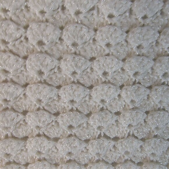 Vintage Handmade Crocheted Baby Blanket 54x32 Pastel Fringe Nursery Decor - Picture 12 of 13